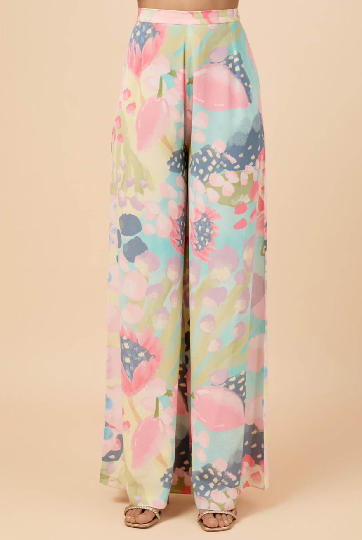 Euphoria Printed Kurta With Palazzo And Belt