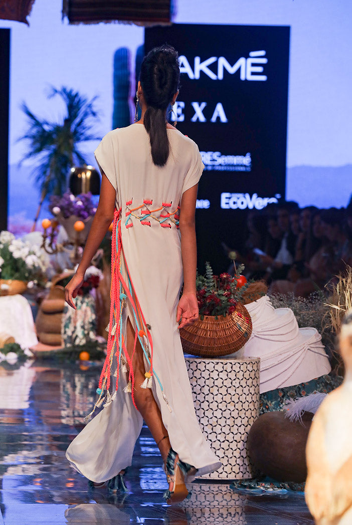 Maia Chalk White Georgette Kaftan