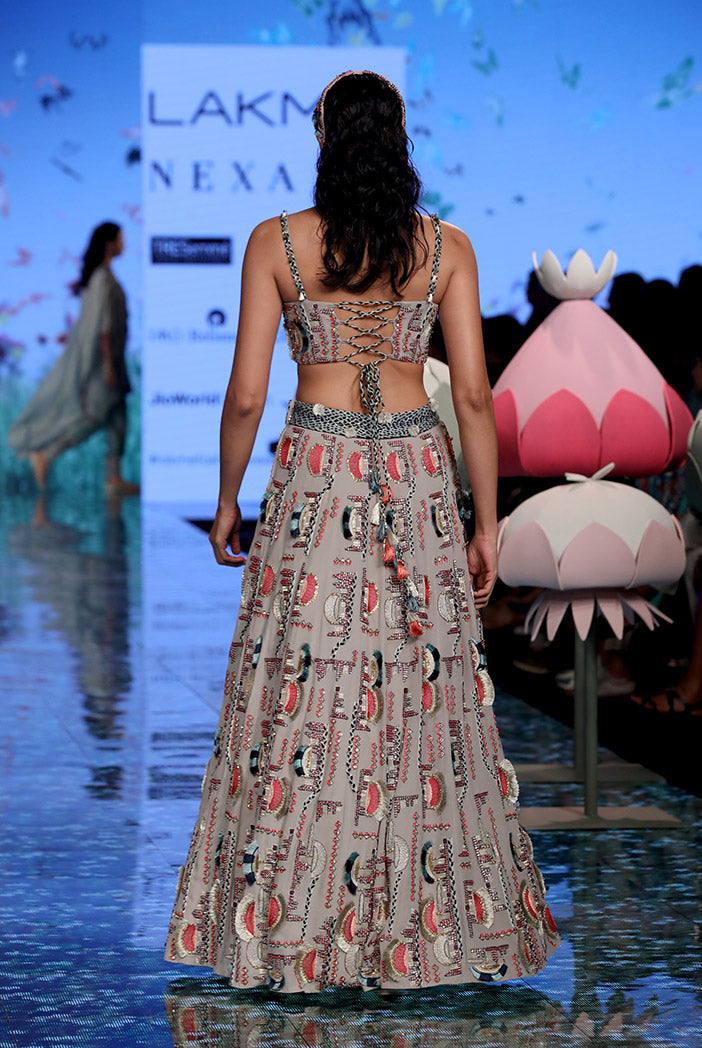 Miryam Grey Georgette Choli and Lehenga