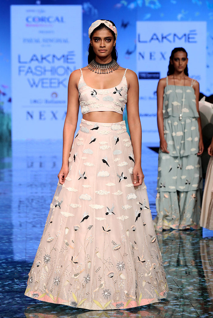 Nesma Dusky Rose Choli and Lehenga