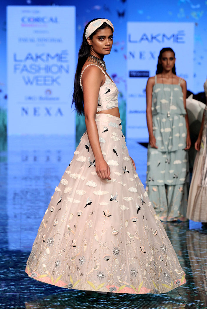Nesma Dusky Rose Choli and Lehenga
