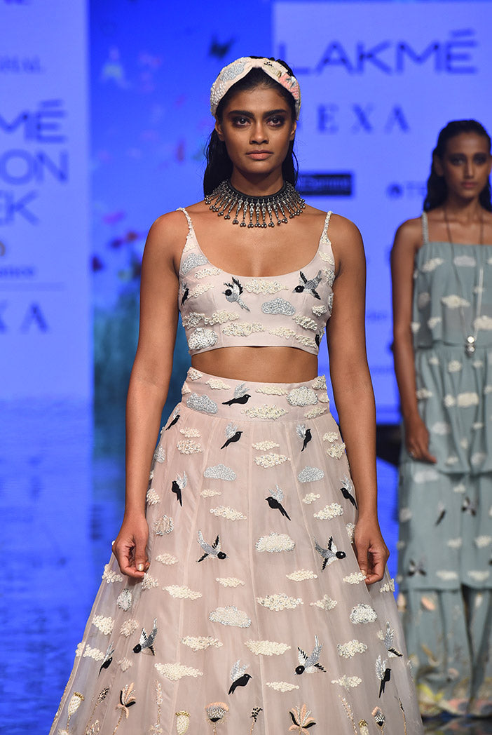 Nesma Dusky Rose Choli and Lehenga