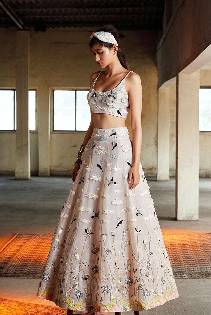 Nesma Dusky Rose Choli and Lehenga