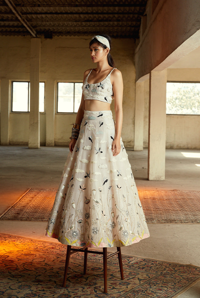 Nesma Dusky Rose Choli and Lehenga