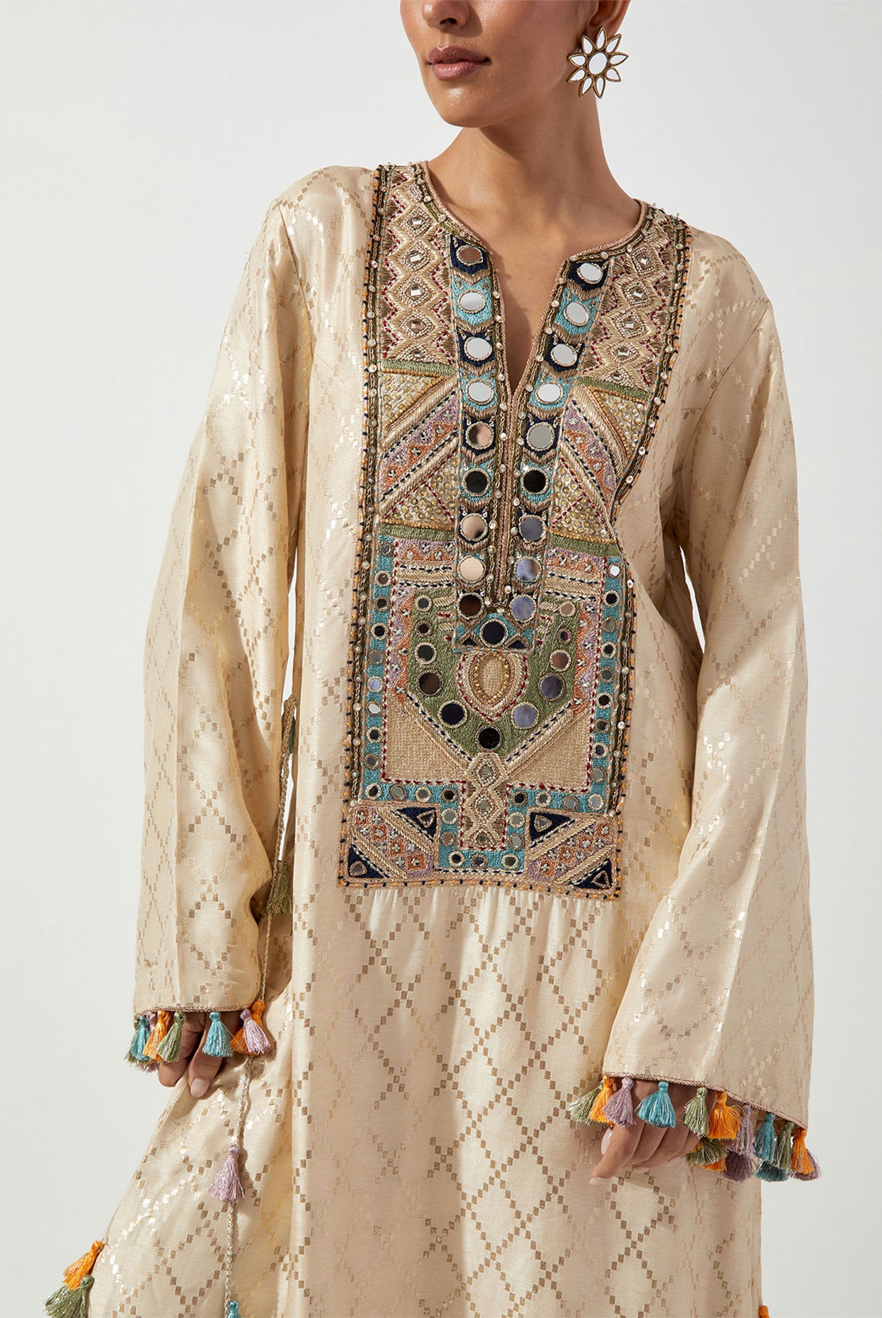 STONE DOLA SILK BEYZA KAFTAN