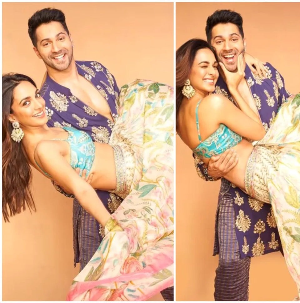 Kiara Advani in an Anita Dongre lehenga & Varun Dhawan in Payal Singhal's kurta set looked desi-wowed