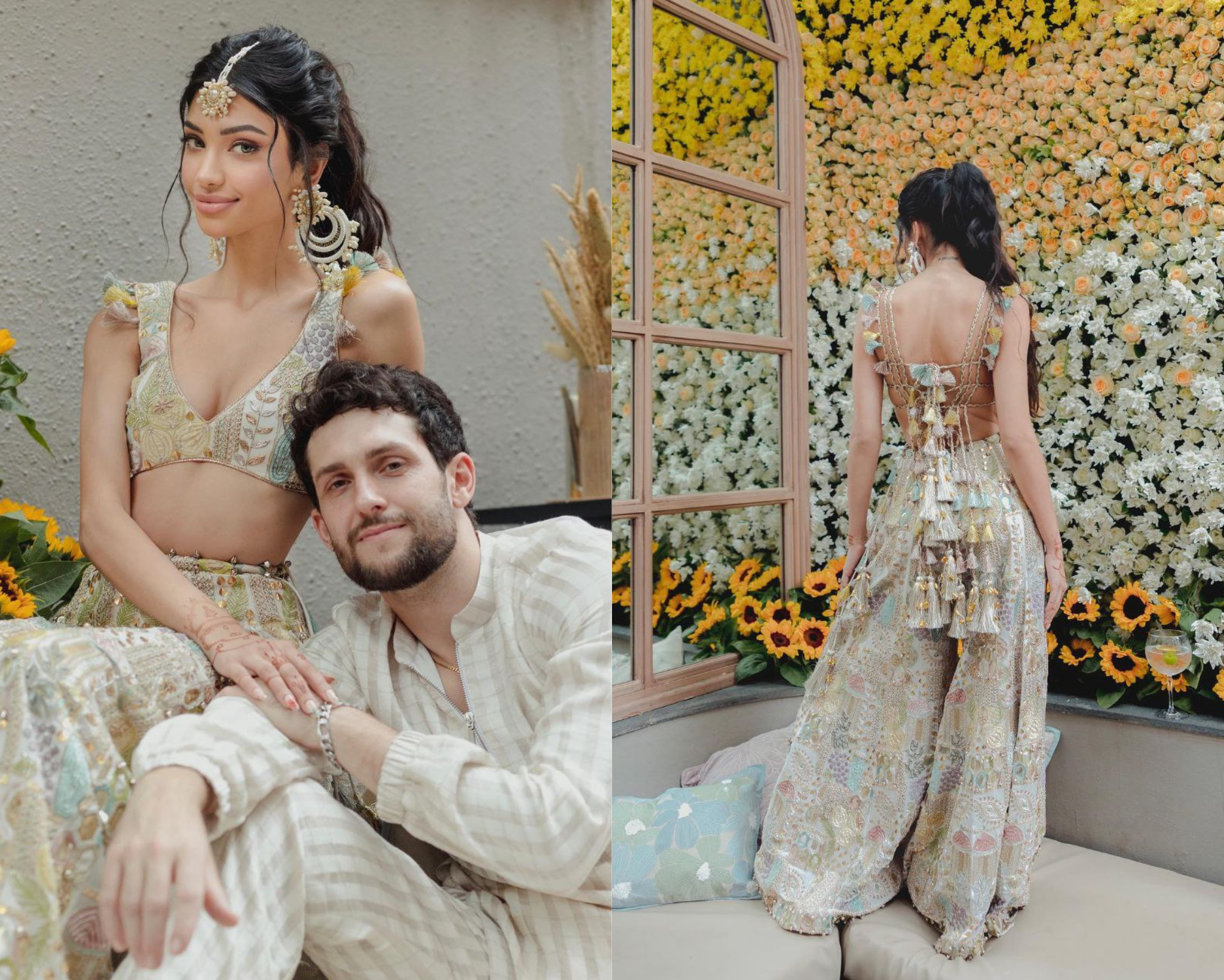 Alanna Panday's backless bralette, sharara and Chandbalis for Haldi revamps new-age bride fashion