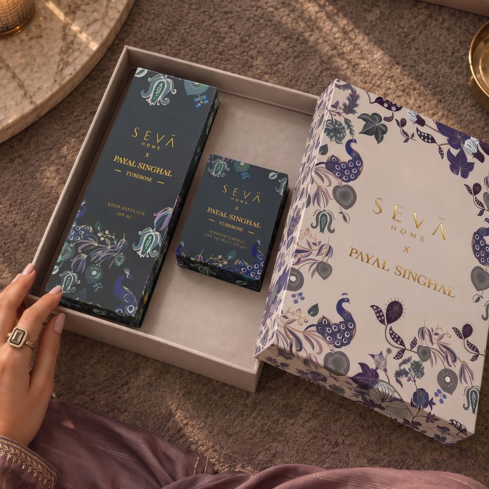 Tuberose Candle & Diffuser Gift Set | SEVA HOME x Payal Singhal Limited Edition Collection