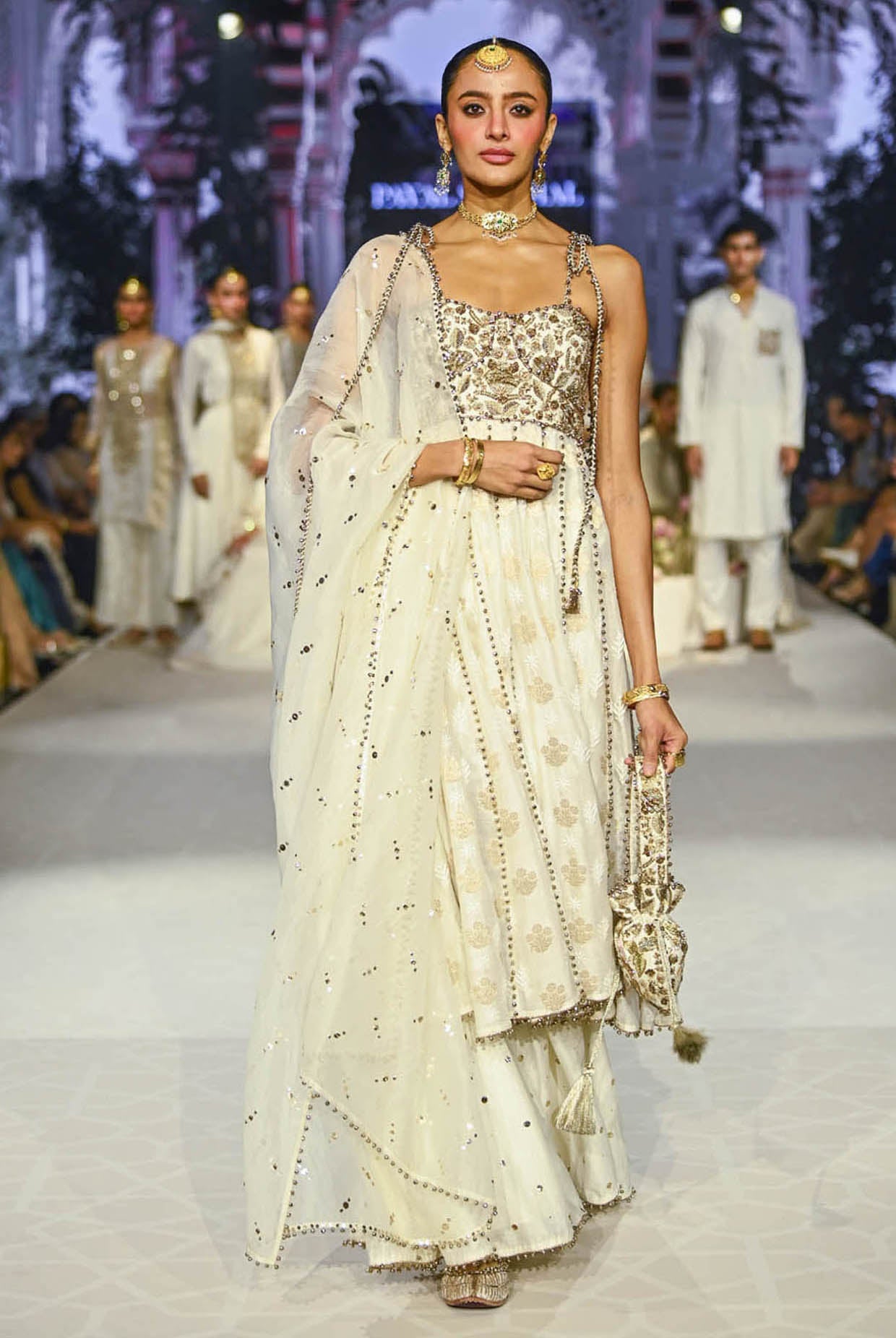 Fiza Strapless Anarkali With Sharara And Dupatta