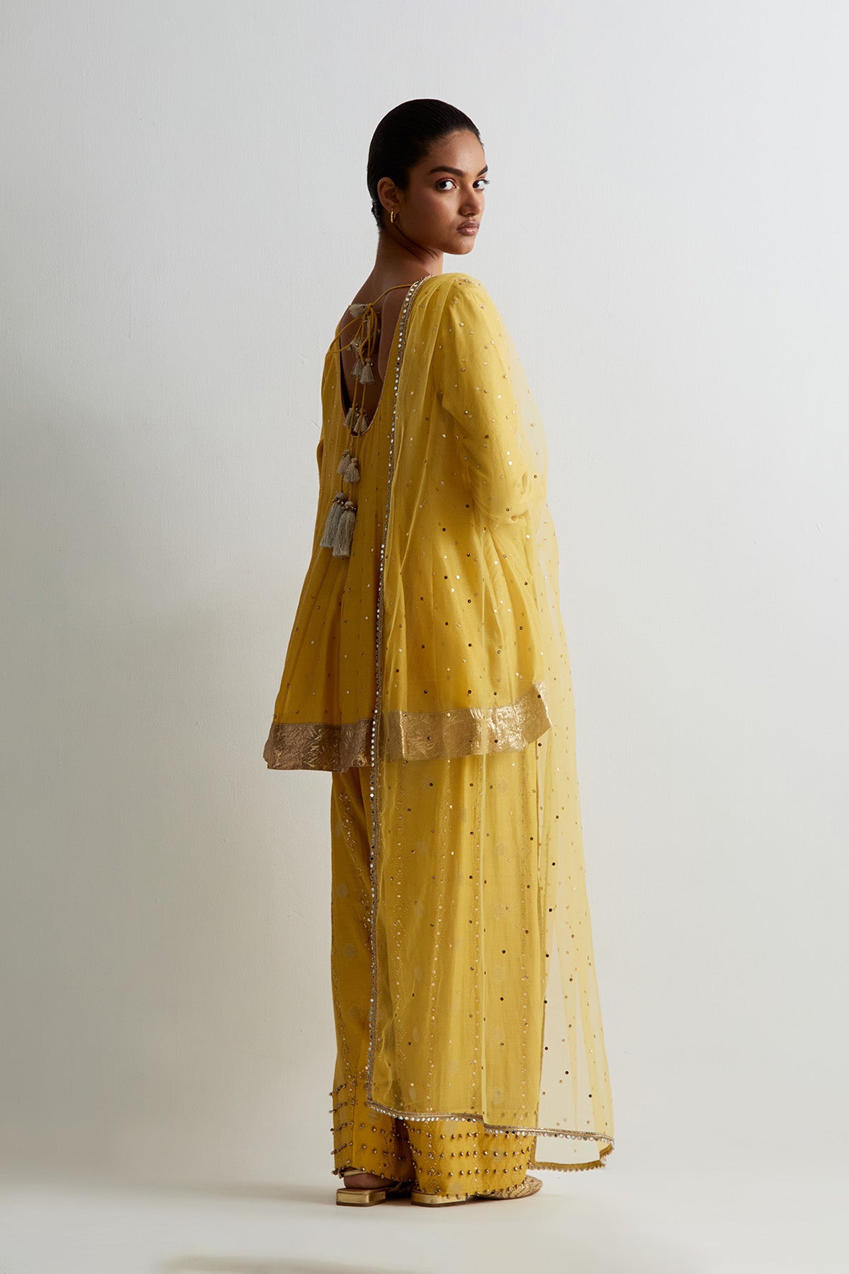 Haldi Yellow Embroidered Anarkali With Salwar And Dupatta
