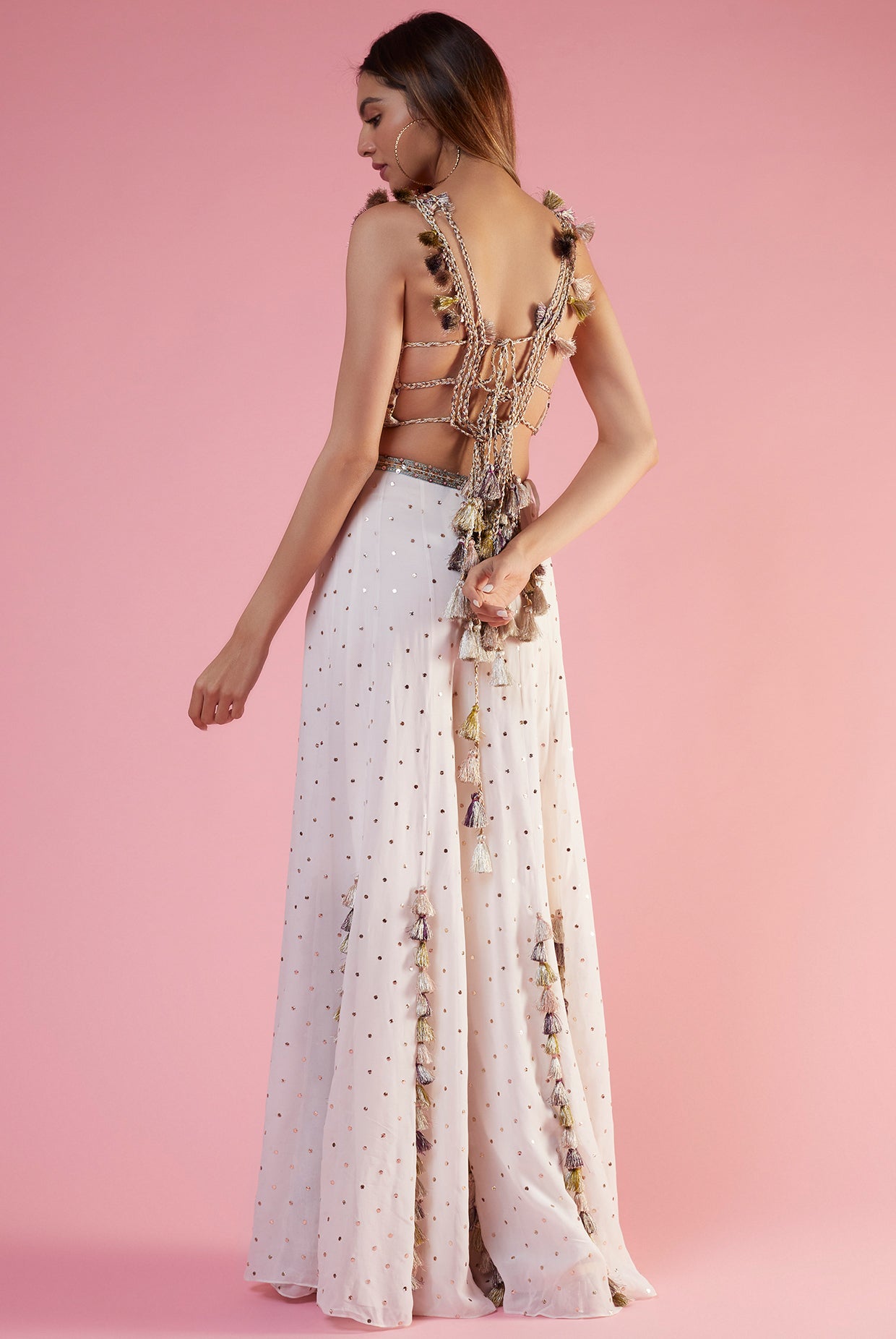 Off White Embroidered Choli And Sharara