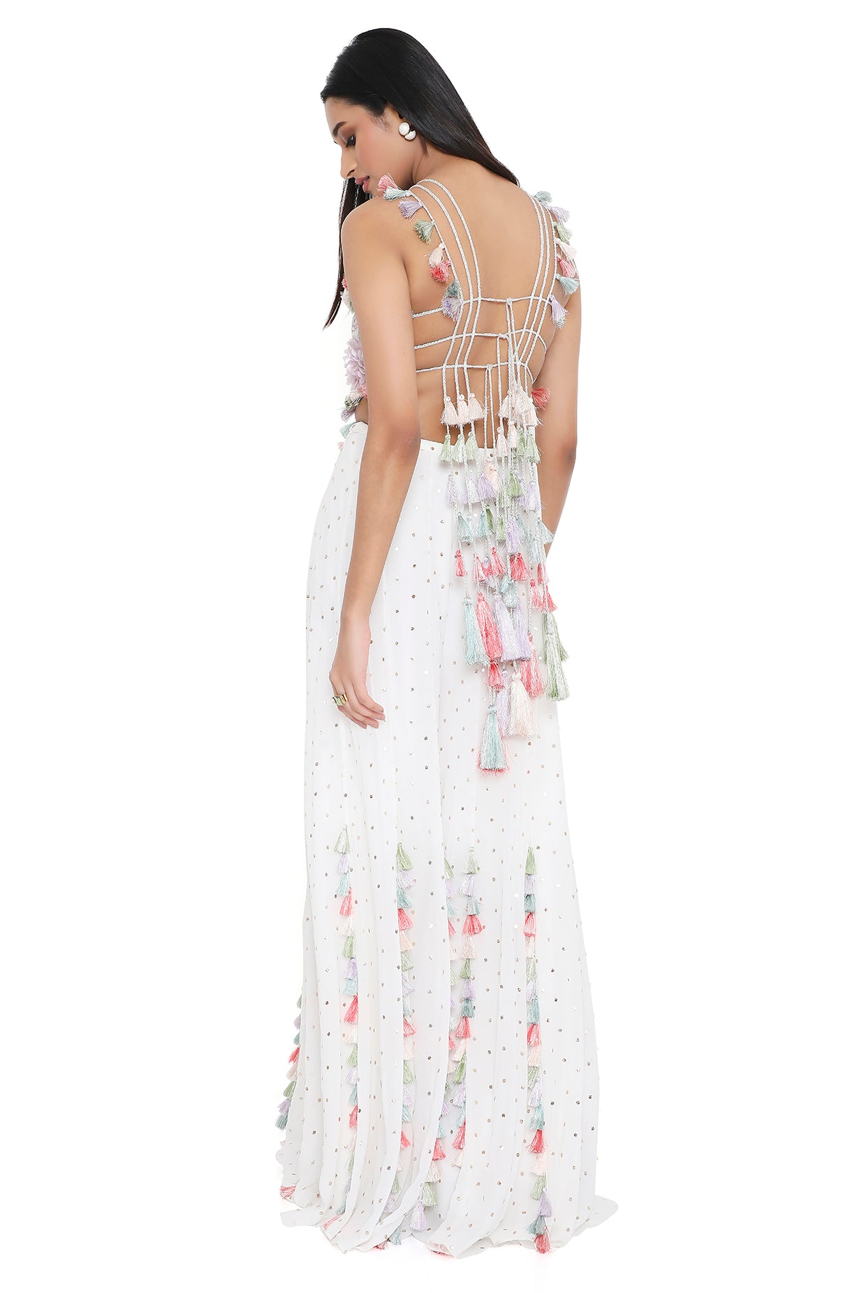 Myza  Off White Embroidered Choli With Sharara
