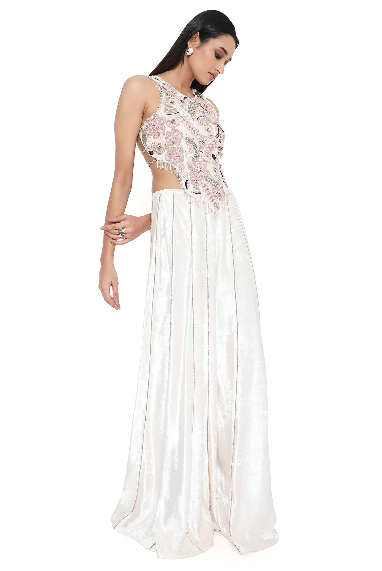 Bria Off White Embroidered Choli And Sharara