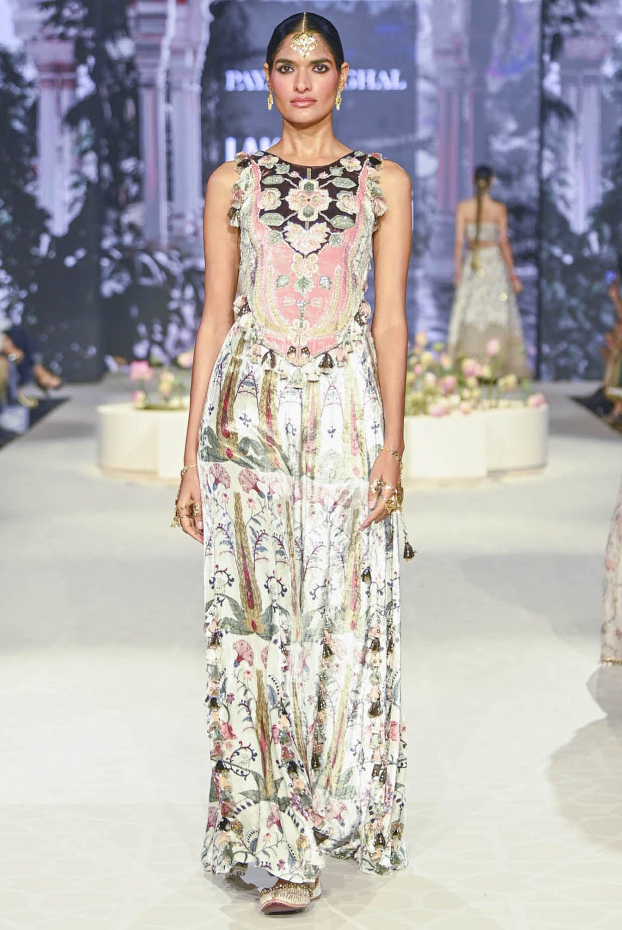 Kainat Ochre Forest Whisper Printed Embroidered Back Tie-Up Choli And Sharara
