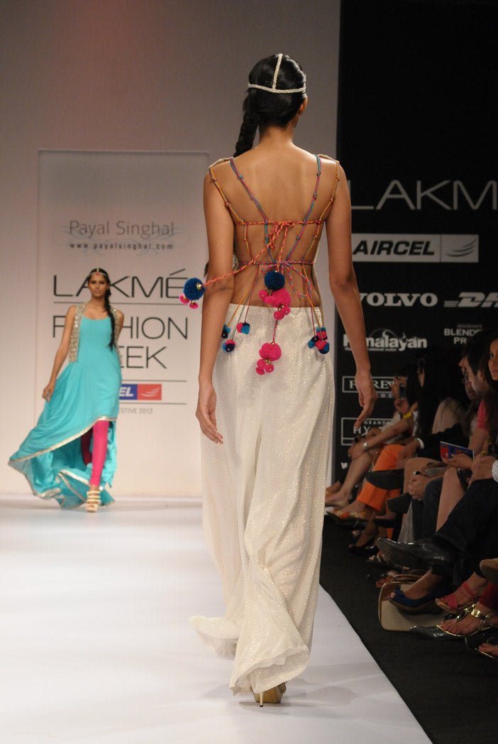 Mirrorwork Backless Choli with Mukaish Palazzo