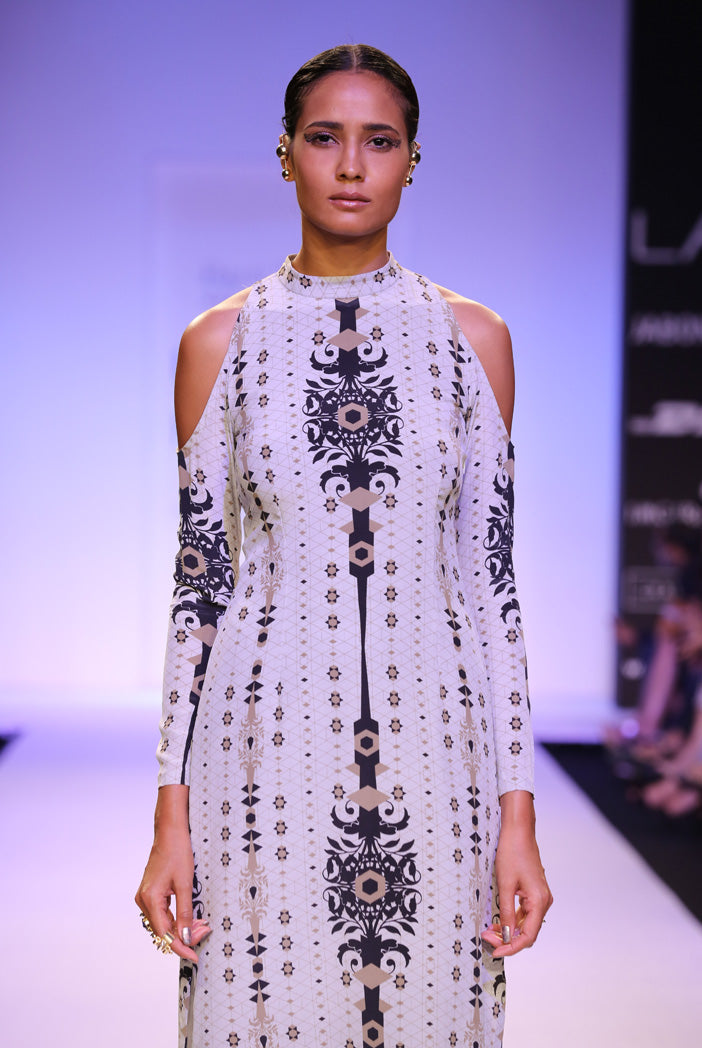 Mariam Pale Blue Printed Kurta with Printed Silkmul Churidar