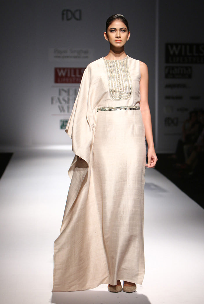Firoza Stone Dupion Silk Kaftan