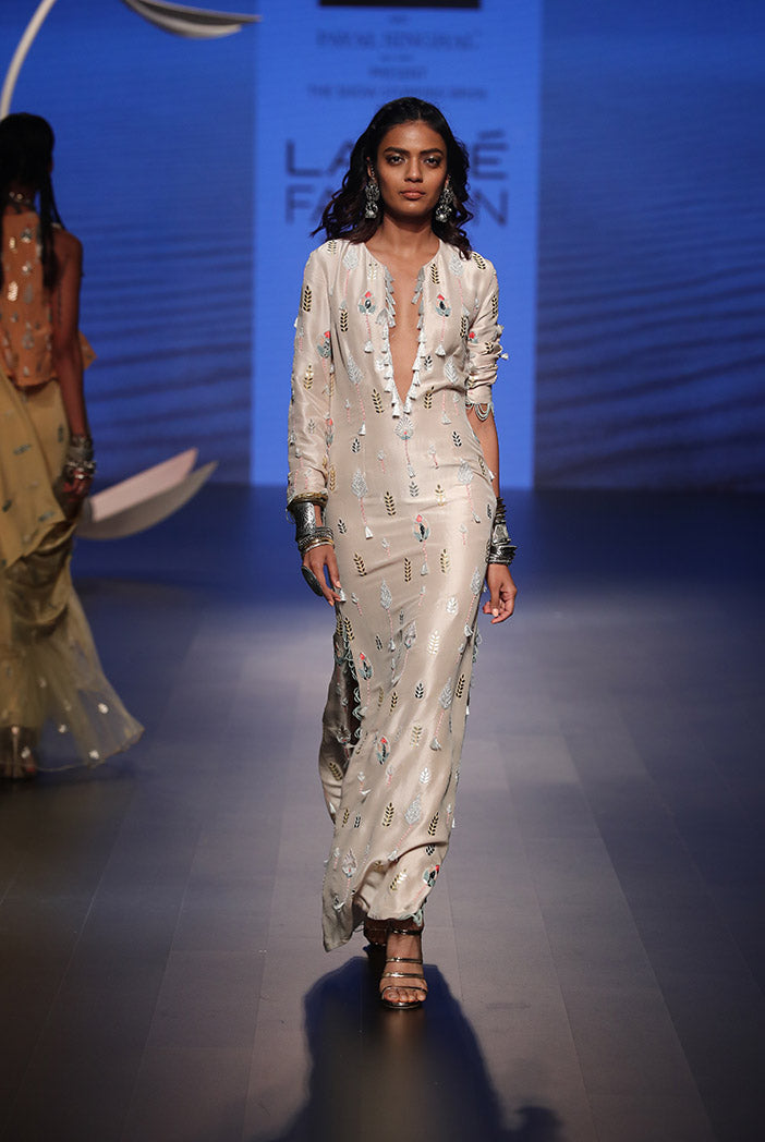 Beyza Stone Silk Kaftan