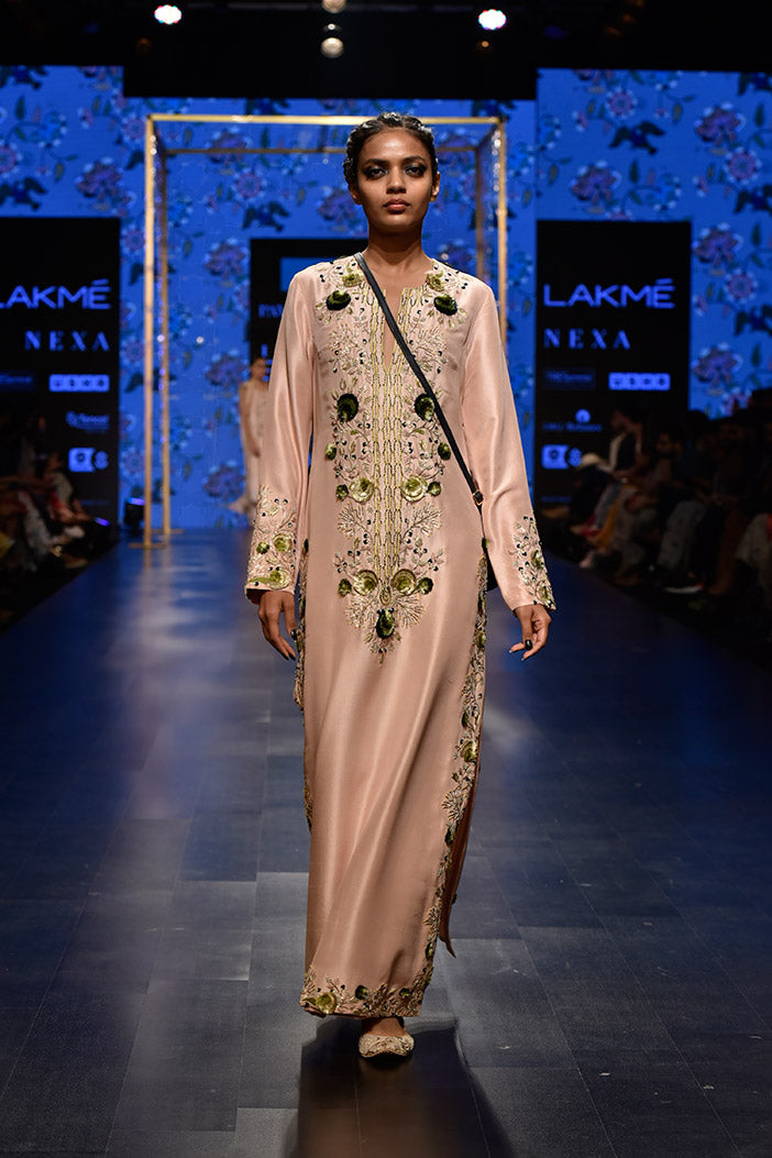 Roxana Dusky Rose Silk Kaftan
