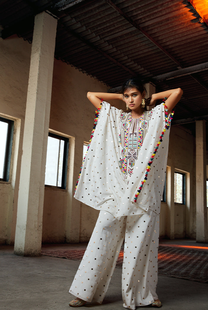 Adena Off White Kaftan with Palazzo