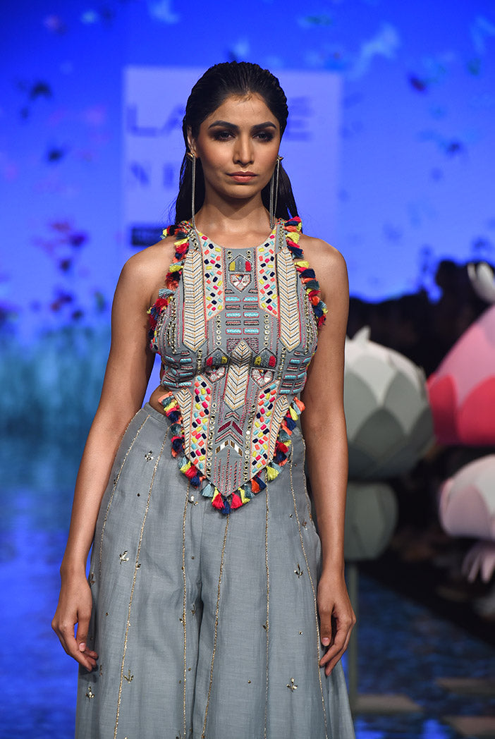 Adah Pale Blue Choli with Sharara