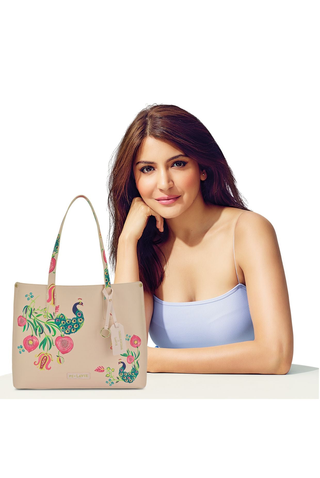 Lavie X Payal Singhal Limited Edition Pink Anar Mor Print 3C Women's Tote Bag
