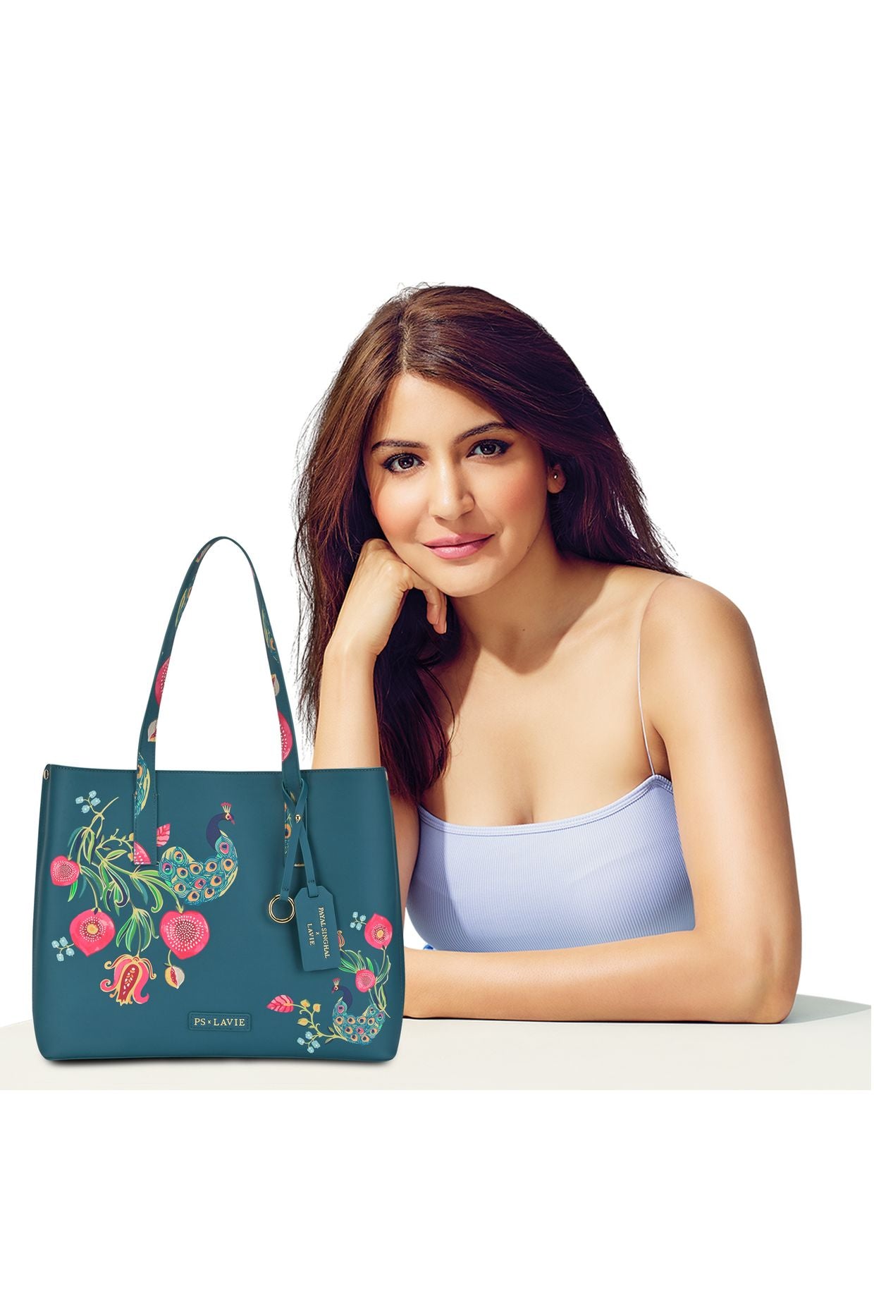 Lavie X Payal Singhal Limited Edition Teal Anar Mor 3C Women's Tote Bag