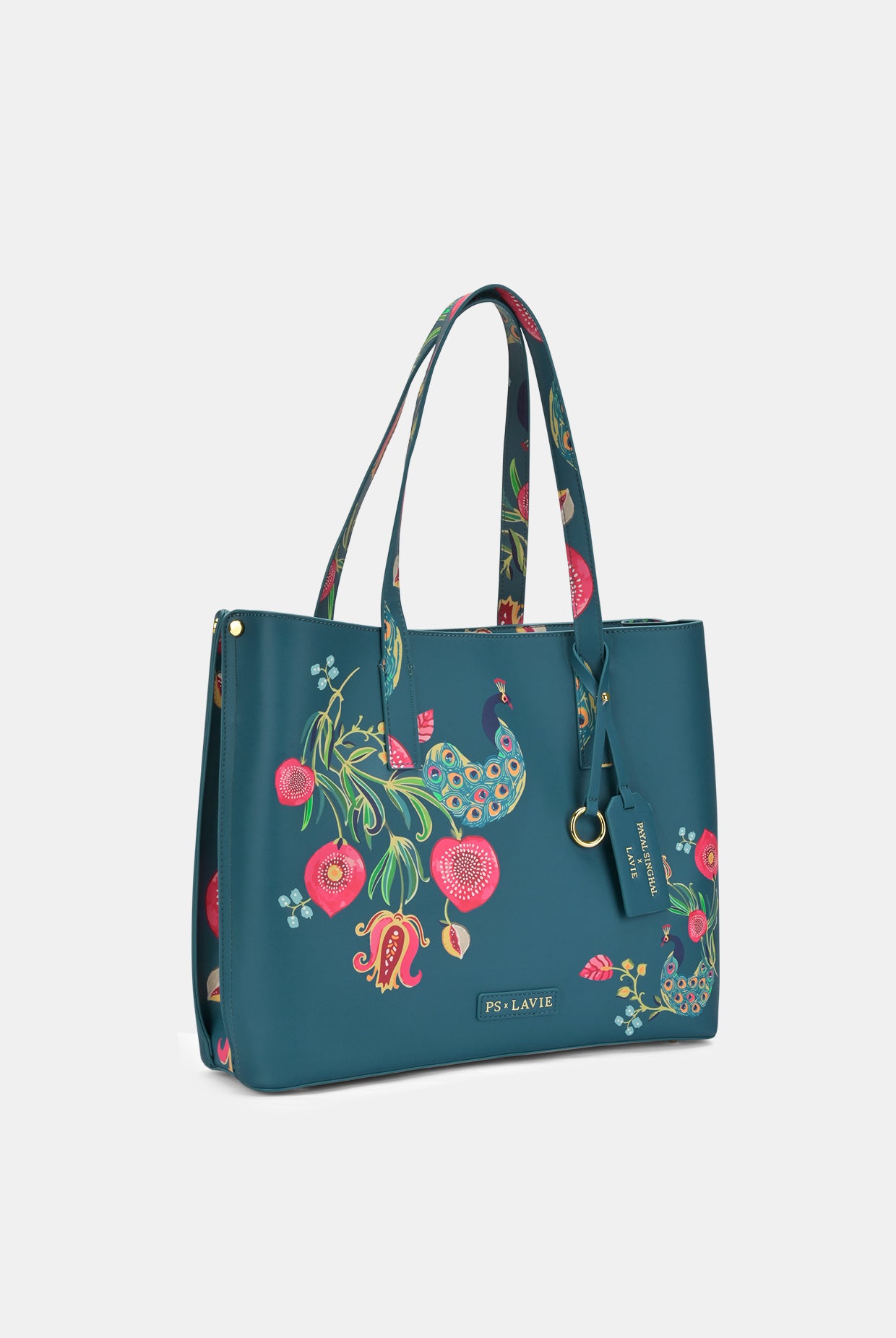 Lavie X Payal Singhal Limited Edition Teal Anar Mor 3C Women's Tote Bag