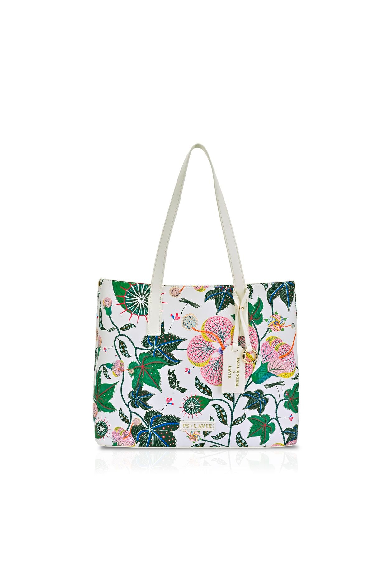 Lavie X Payal Singhal Limited Edition White Abutilon 3C Women's Tote Bag