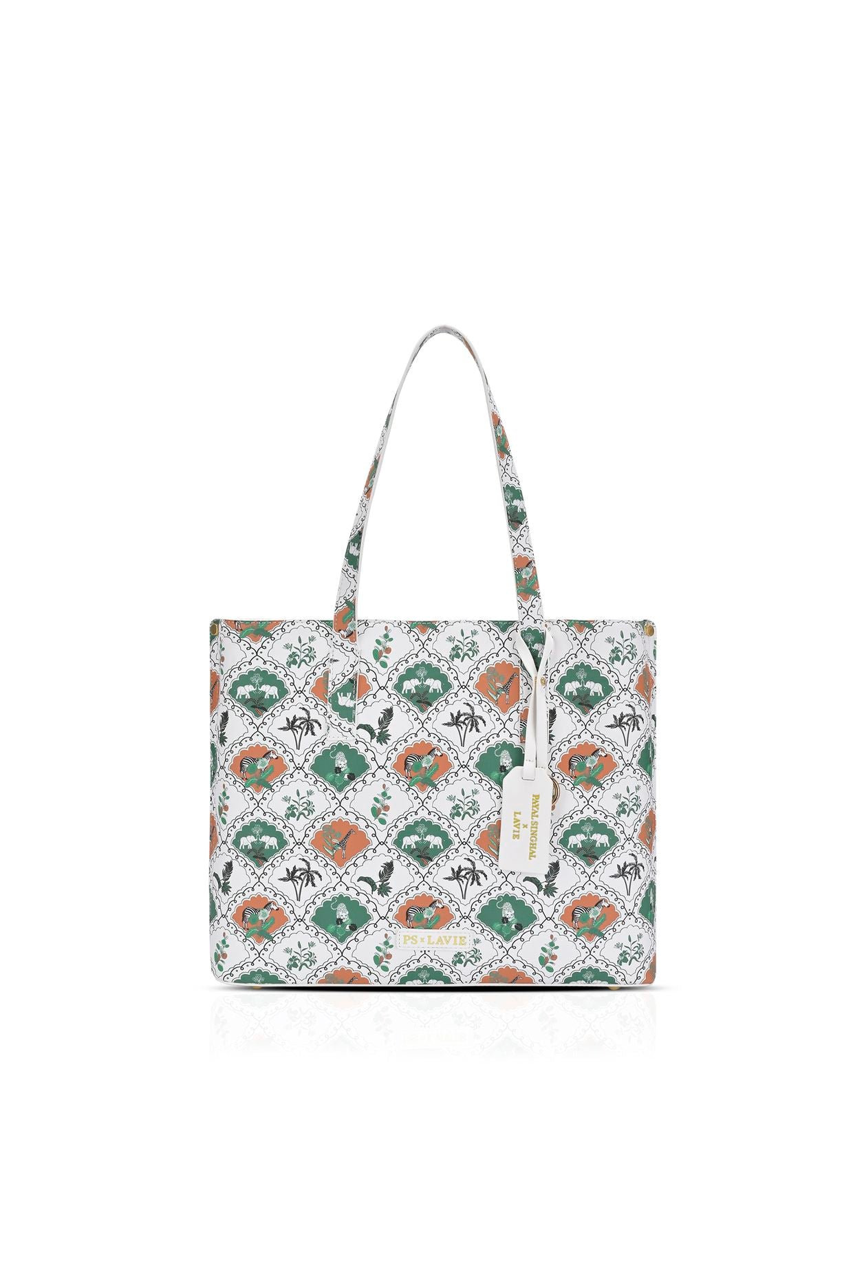 Lavie X Payal Singhal Limited Edition White Safari Print 3C Women's Tote Bag