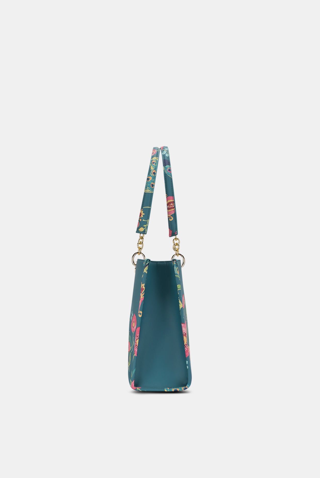 Lavie X Payal Singhal Limited Edition Teal Anar Mor Print Women's Box Tote Bag