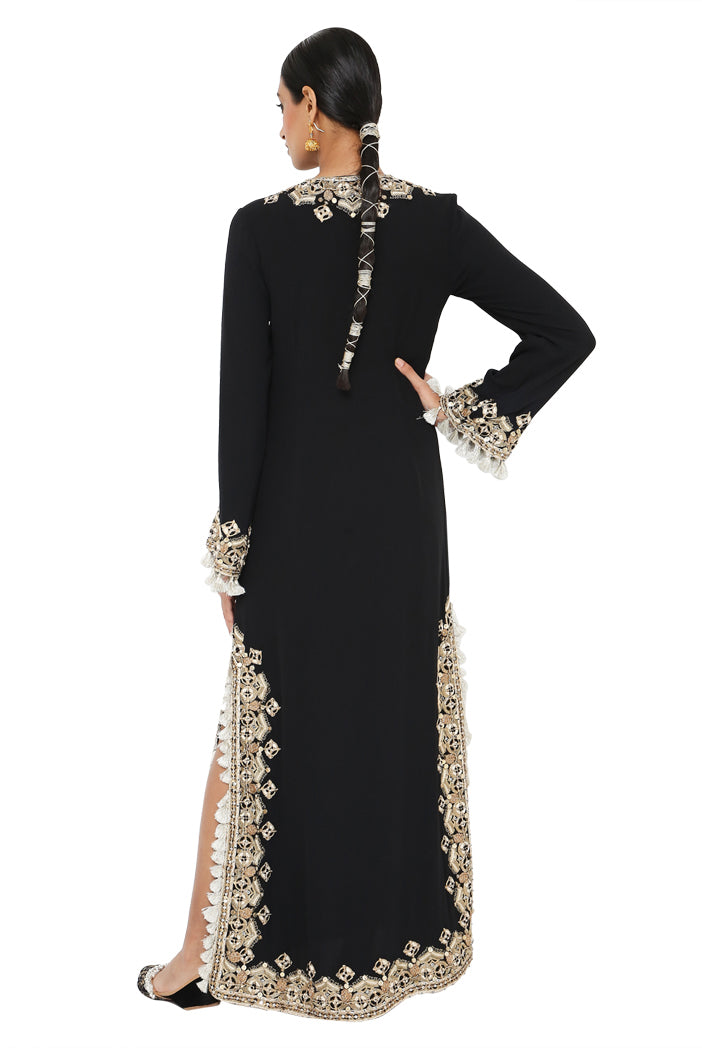 Nadima Black Colour Embroidered Kaftan