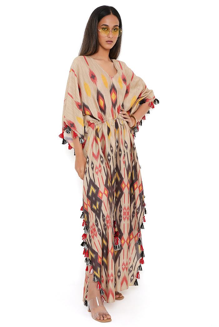Mexico Print Silkmul Kaftan