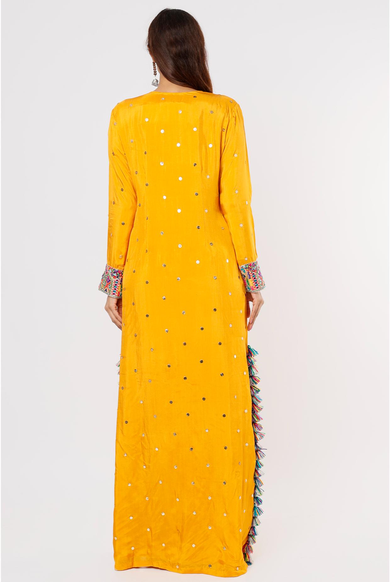 Mustard Embroidered Kaftan