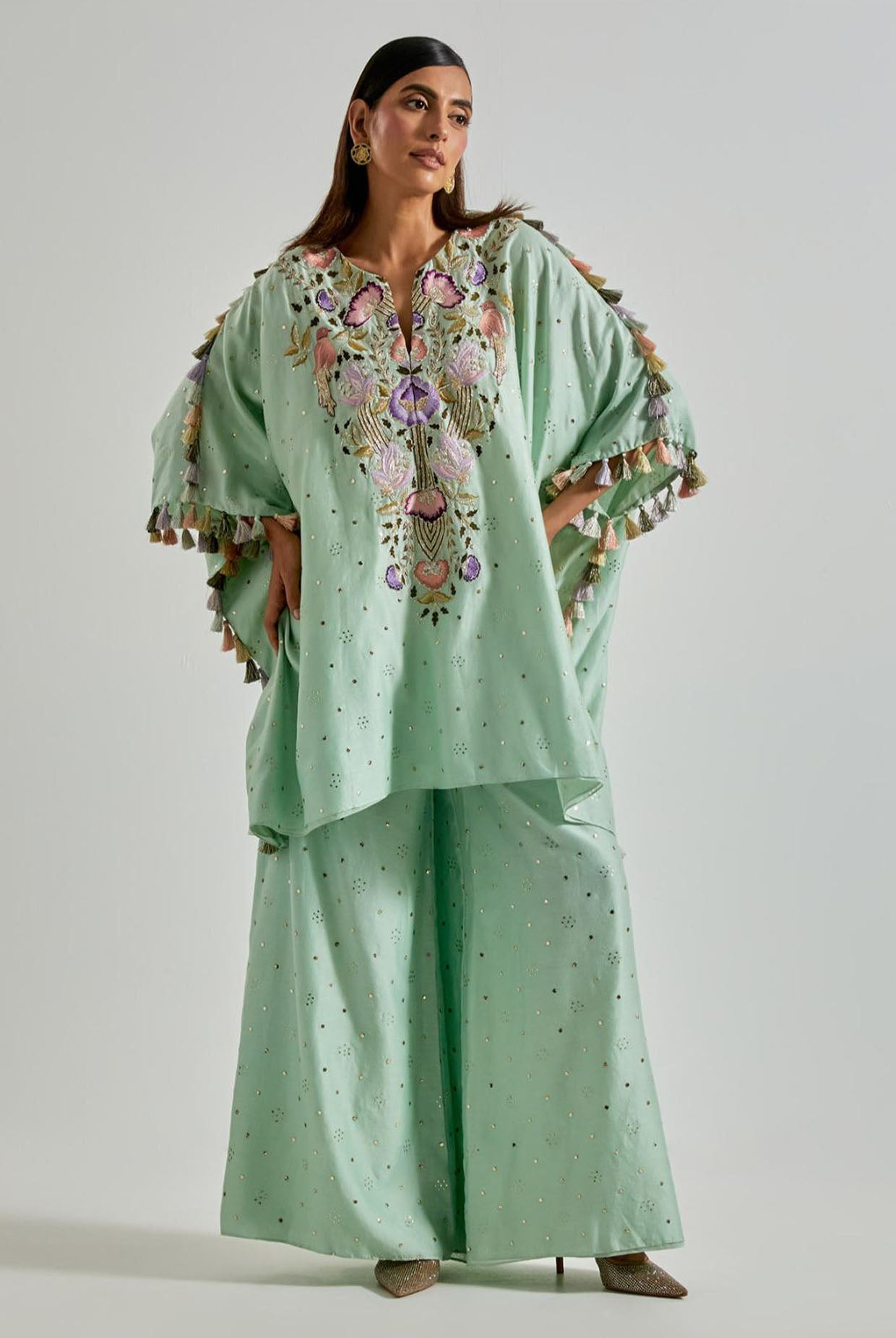 Seafoam Kaftan with Palazzo