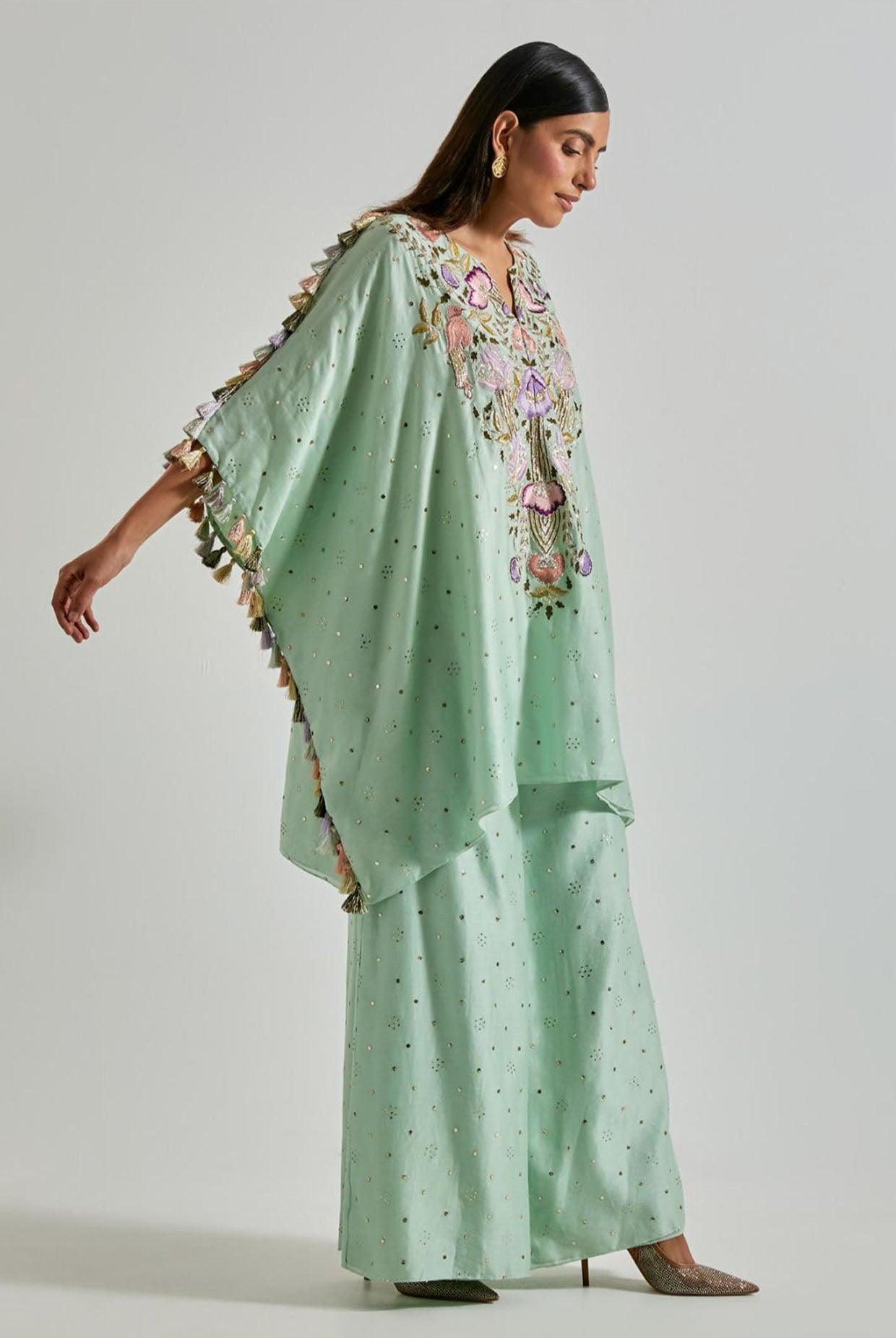 Seafoam Kaftan with Palazzo