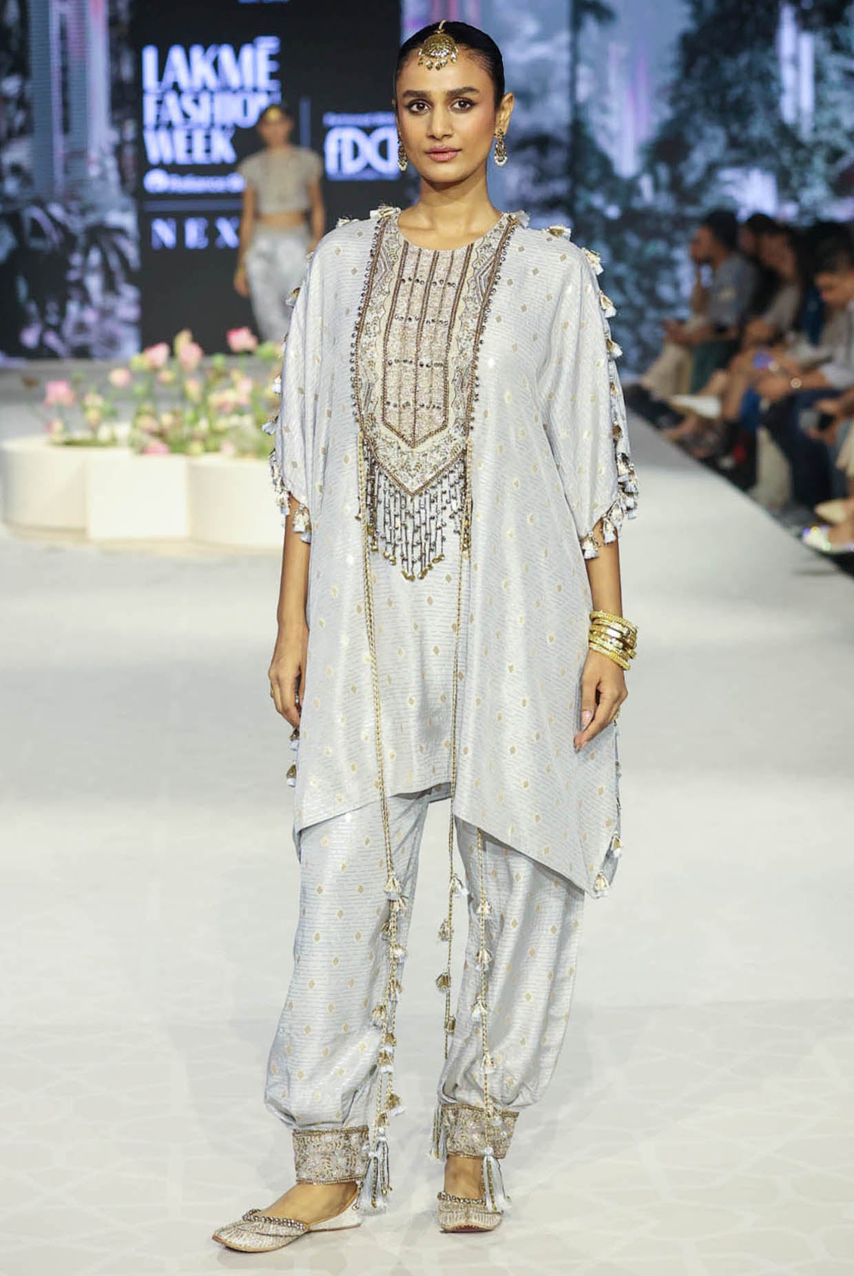 Razia Grey Embroidered Kaftan And Jogger Salwar