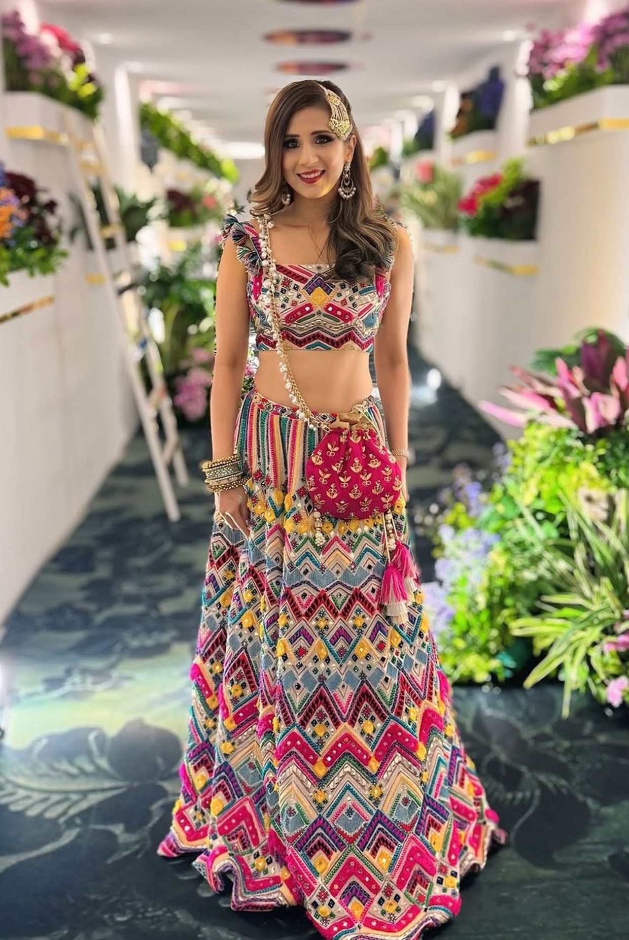 Off-White Georgette Embroidered Bustier And Lehenga With Dupatta