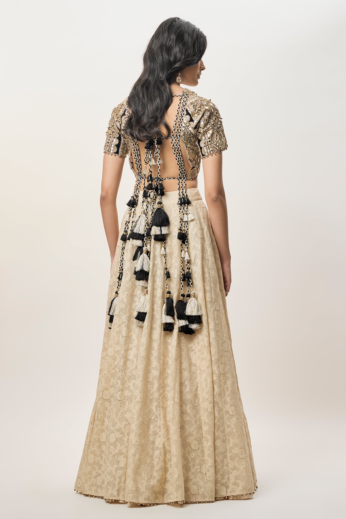Mahtab Stone Georgette Embroidered Choli With Lehenga And Mukaish Mul Dupatta