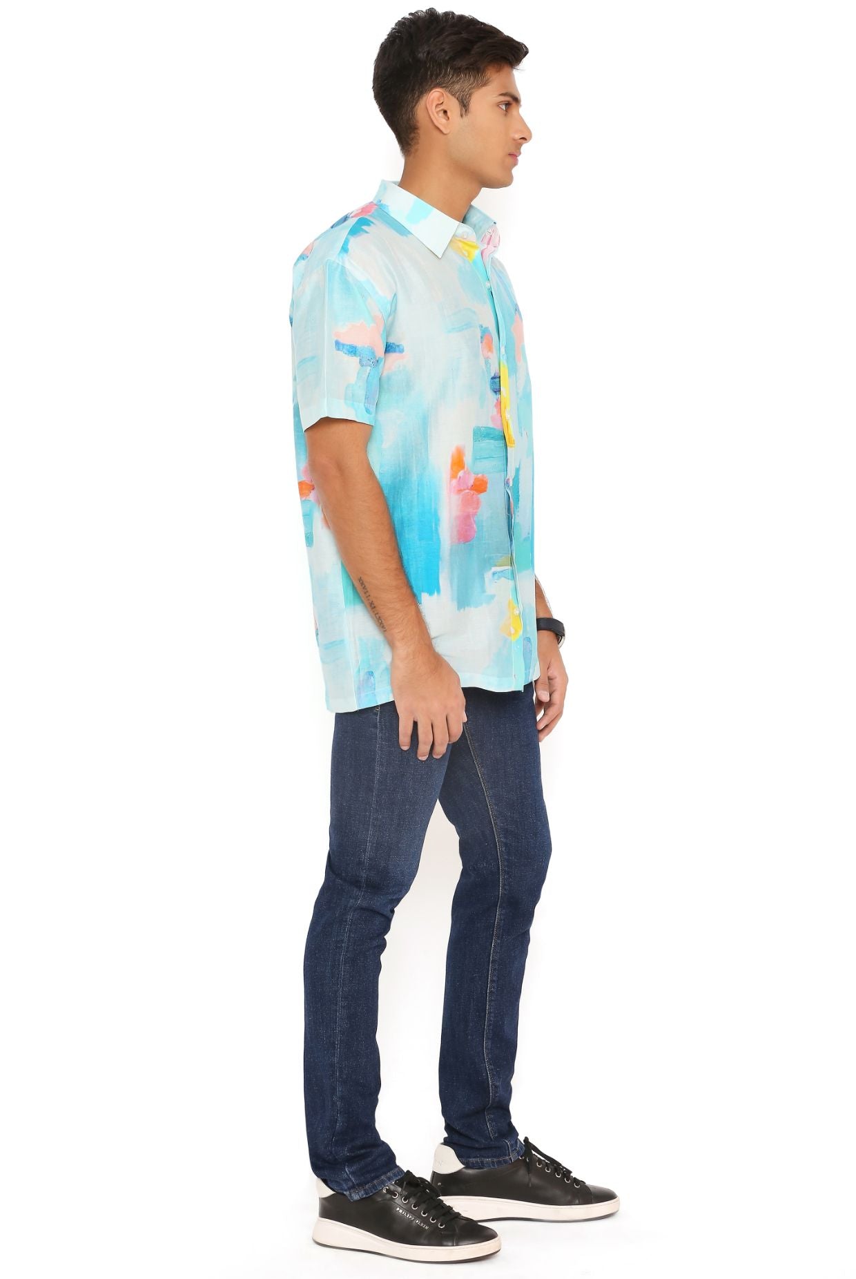 Painterly Print Silkmul Shirt