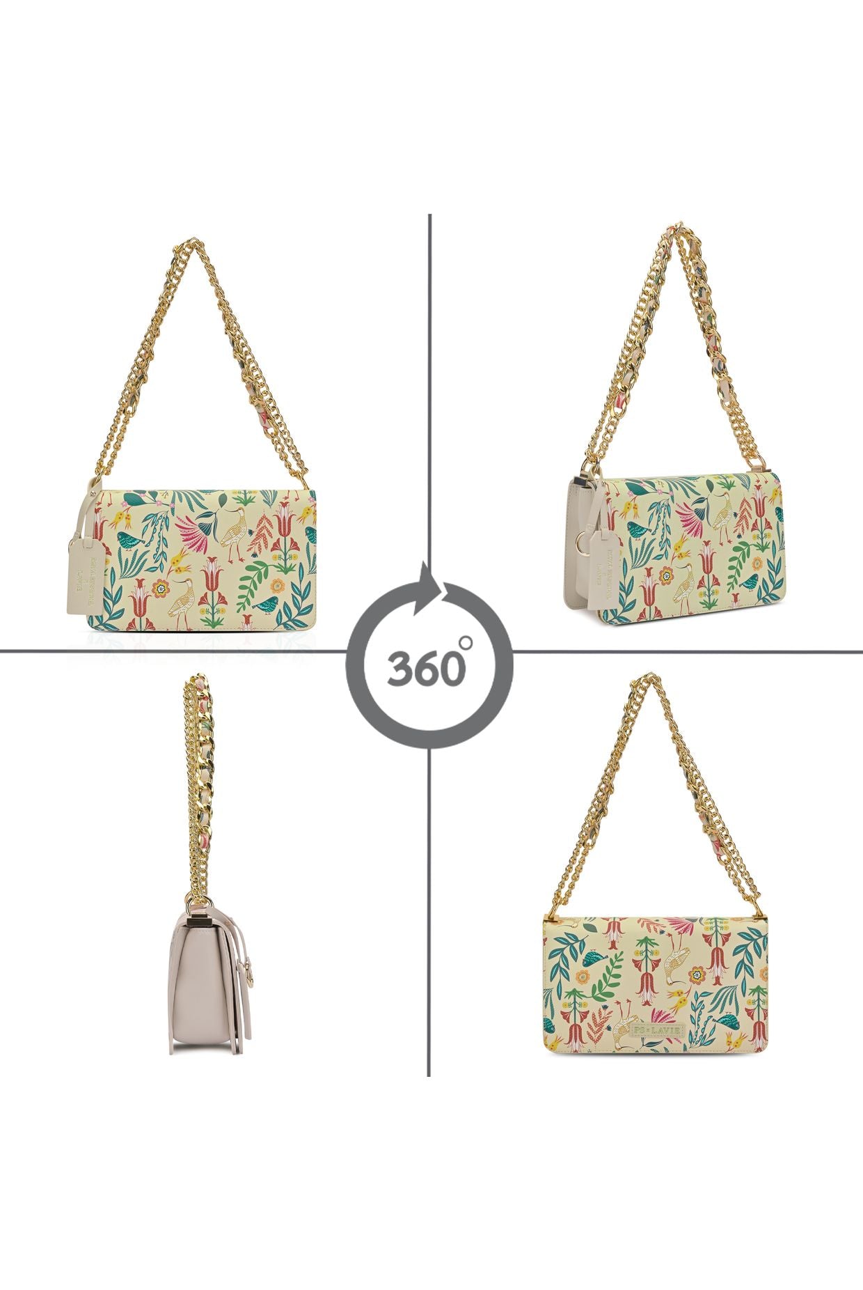 Lavie X Payal Singhal Limited Edition Off White Saras Print Women's Flap Sling bag