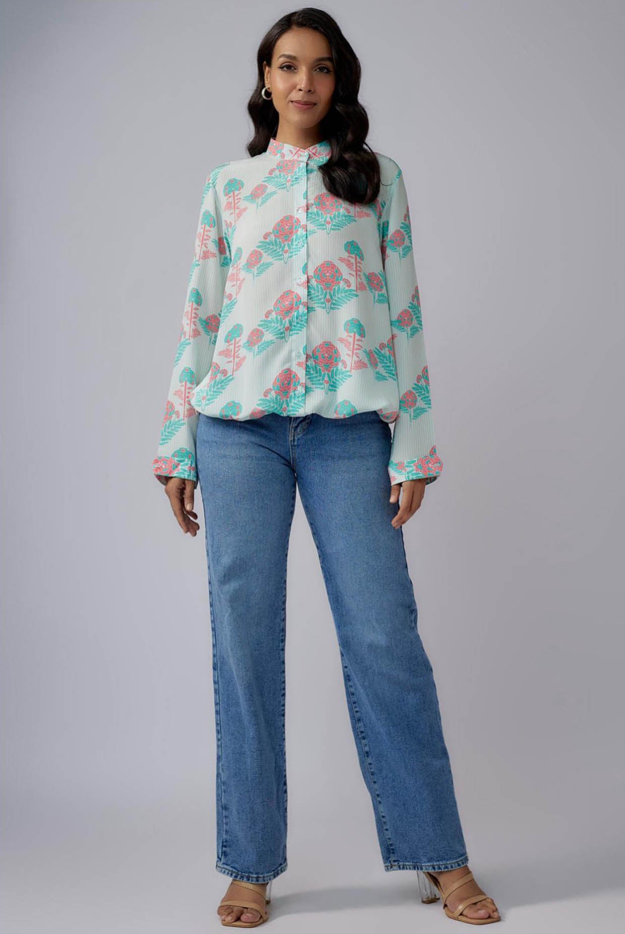 Pink Printed Crepe Top