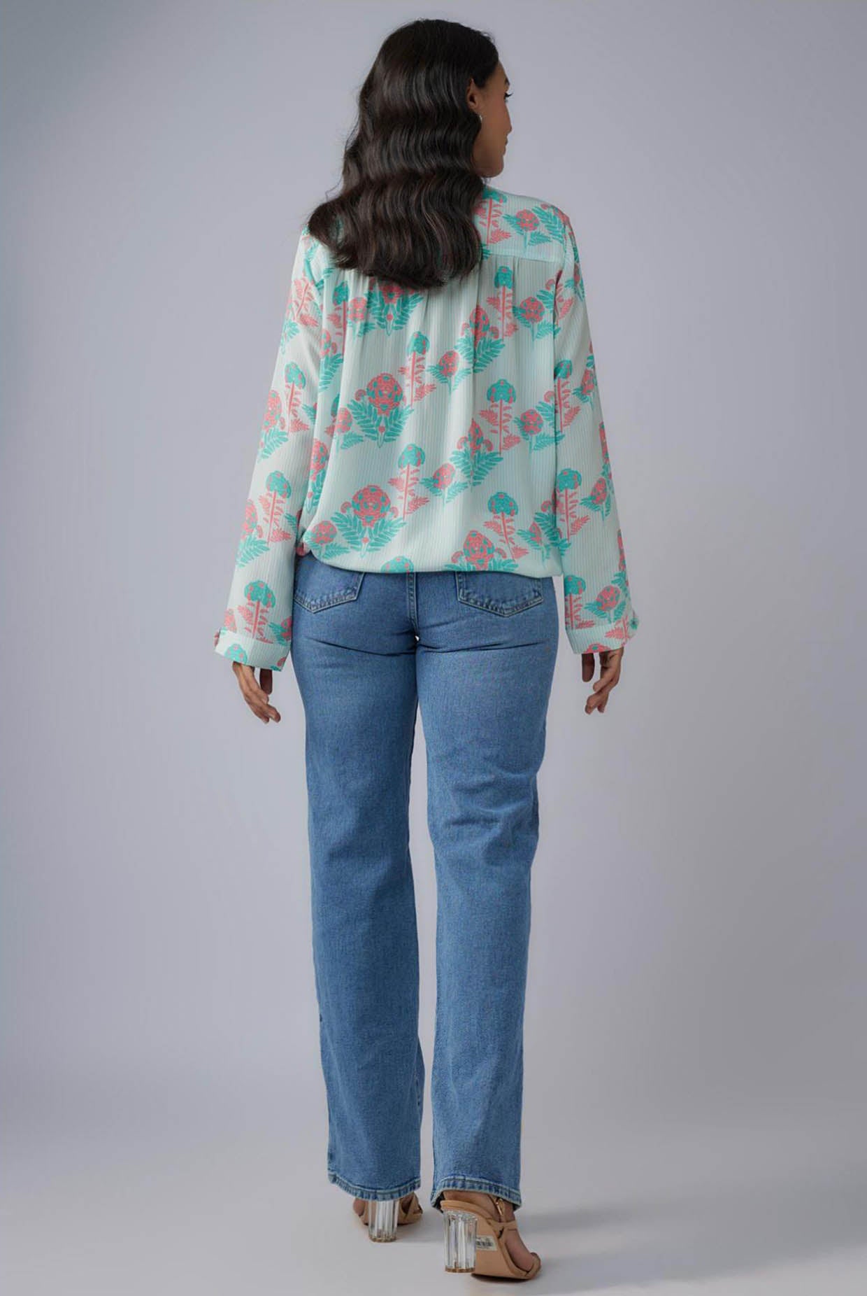 Pink Printed Crepe Top
