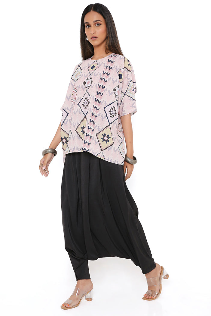 Blush Mosaic Diamond Print Art Crepe Short Maya Tunic