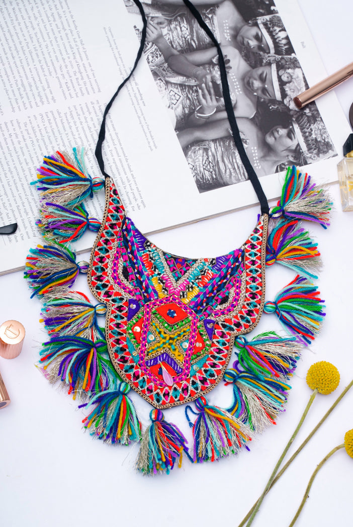 Amritsar Multi Colour Embroidered Necklace