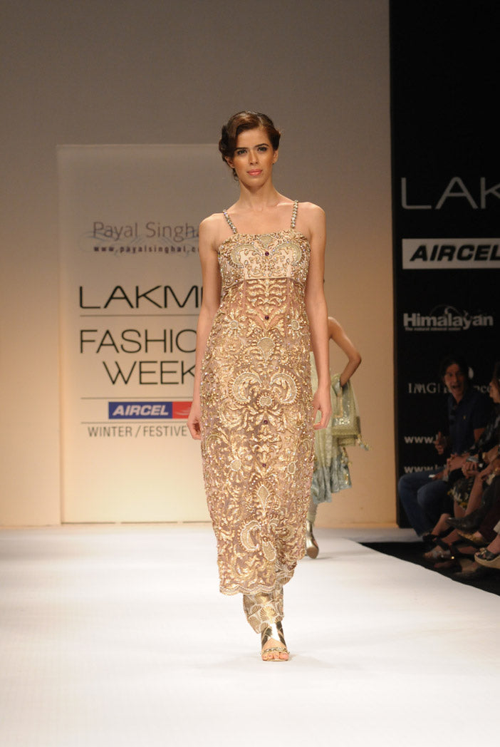 Blush Zardosi Kurta with Brocade Pants