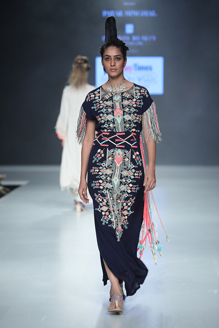 Maia Navy Georgette Kaftan
