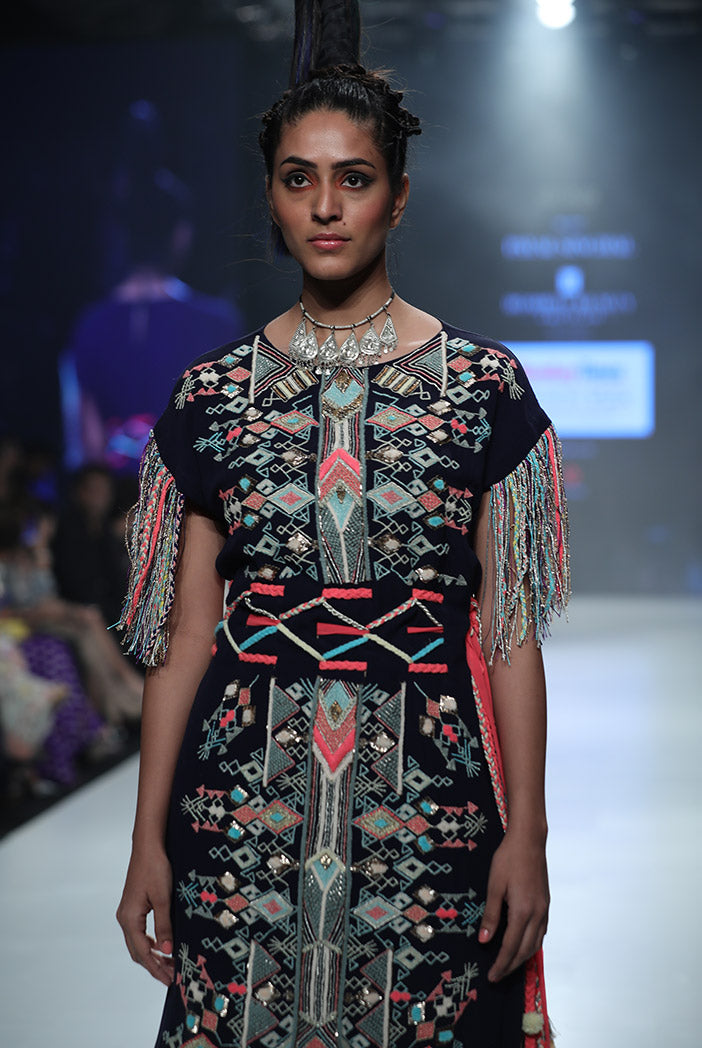 Maia Navy Georgette Kaftan
