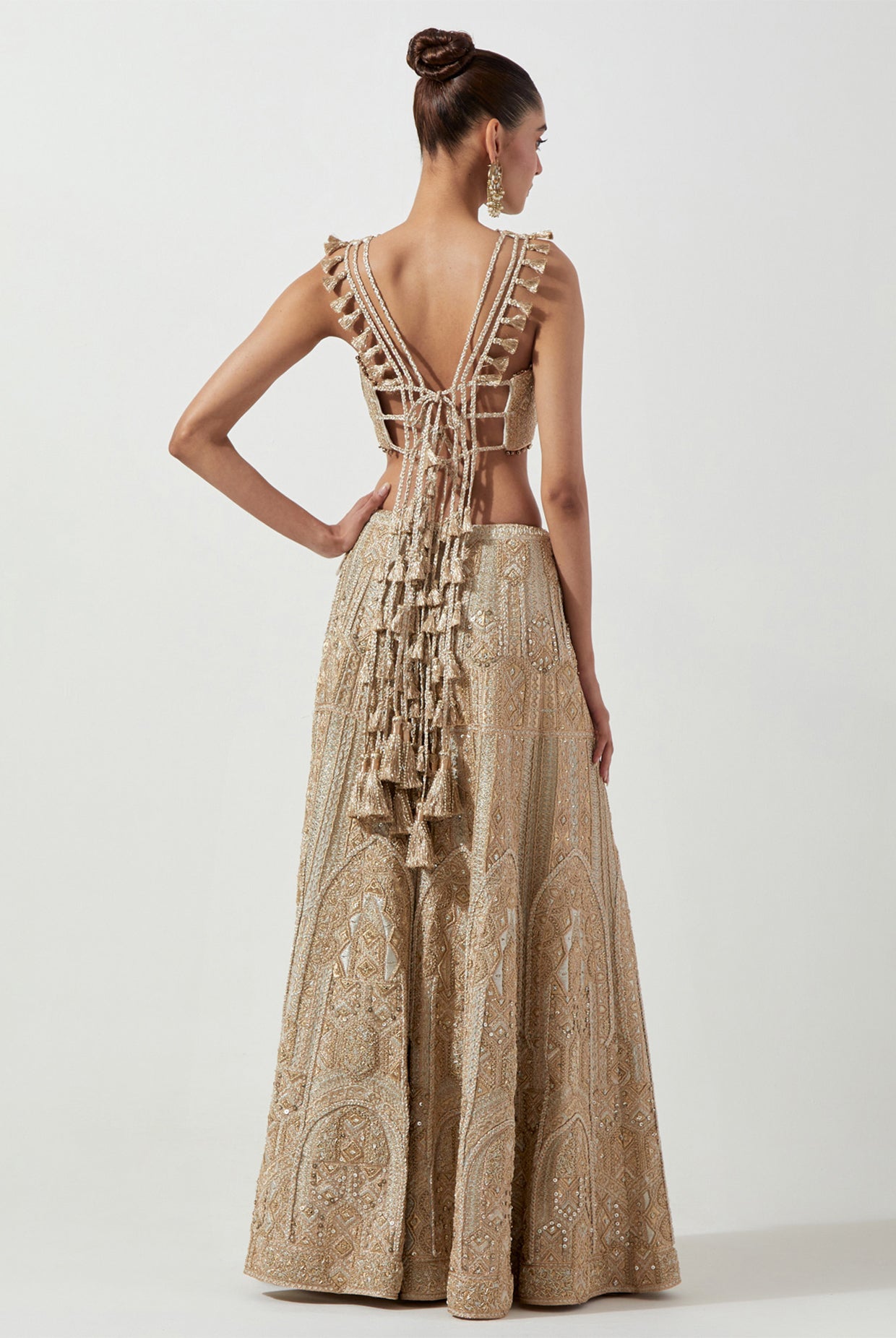 OFF WHITE EMBROIDERED CHOLI & SHARARA