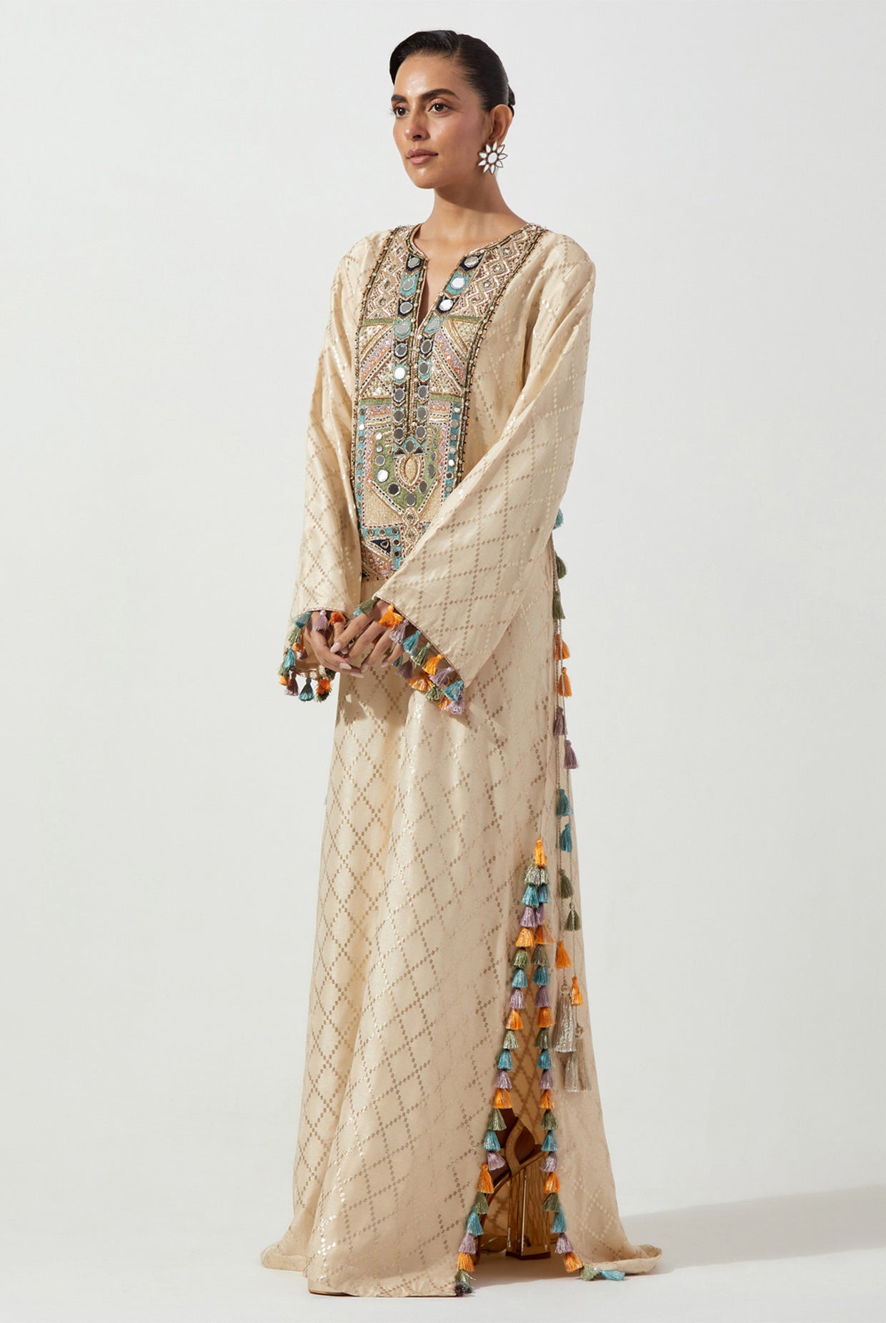 STONE DOLA SILK BEYZA KAFTAN